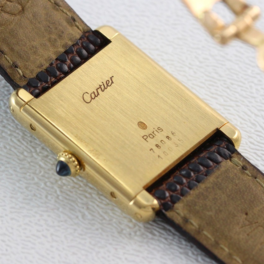 Cartier Man's Tank Louis Paris 18K YG with Deployant circa 1980's