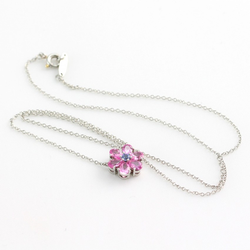 Tiffany & Co Bubbles Pink Sapphire Diamond Platinum Necklace – Oak Gem