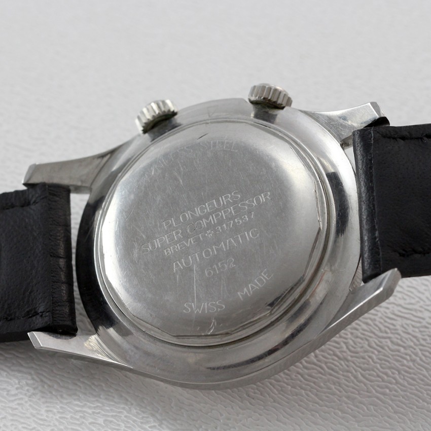 Frey Plongeuers Super Compressor Diver Wrist Watch 6152 Steel